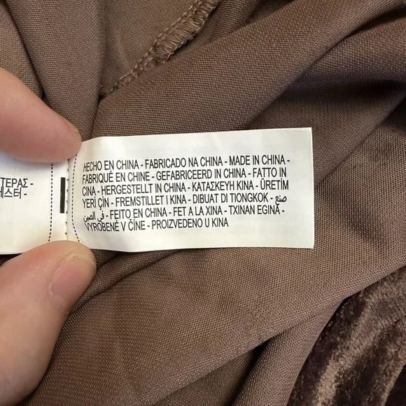 Zara Brown Velvet Lace-Trim Slip Dress - Picture 11 of 12